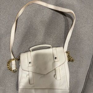 Forever 21 Cream Shoulder Bag with Gold Chain Accent